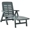 vidaXL Chaise longue pliable Plastique Vert