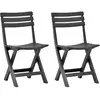 vidaXL Chaises de jardin pliables lot de 2 Plastique Anthracite