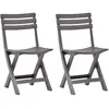 vidaXL Chaises de jardin pliables 2 pcs Plastique Mocha