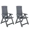 vidaXL Chaises inclinables de jardin 2 pcs Plastique Anthracite