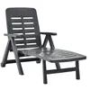 vidaXL Chaise longue pliable Plastique Anthracite