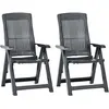 vidaXL Chaises inclinables de jardin 2 pcs Plastique Anthracite