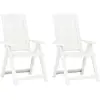 vidaXL Chaises inclinables de jardin 2 pcs Plastique Blanc