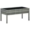 vidaXL Table de jardin Gris 75x40x37 cm Résine tressée