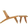 vidaXL Chaise de jardin avec repose-pied Bois de teck solide