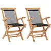 vidaXL Chaises pliables de jardin 2 pcs Bois de teck solide et corde