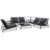vidaXL Salon de jardin 5 pcs avec coussins Aluminium Gris foncé