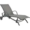 vidaXL Chaise longue Acier et textilène