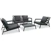 vidaXL Salon de jardin 4 pcs avec coussins Aluminium Gris foncé
