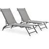 vidaXL Chaises longues 2 pcs Textilène et acier