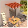 vidaXL Auvent manuel rétractable 350x250 cm Orange et marron