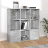 vidaXL Bibliothèque Gris béton 98x30x98 cm Aggloméré