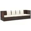 vidaXL Lit de jardin avec coussin et oreillers Résine tressée Marron