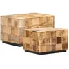 vidaXL Tables basses 2 pcs avec design de blocs Bois de manguier brut