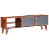 vidaXL Meuble TV gris 140x30x45 cm bois solide