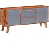 vidaXL Buffet gris 120x30x55 cm bois massif