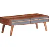 vidaXL Table basse gris 110x50x40 cm bois massif