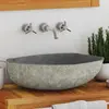 vidaXL vidaXL Lavabo en pierre de rivière Ovale (45-53)x(34-41) cm