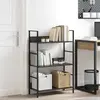 vidaXL Bibliothèque à 3 niveaux noir 60x27,6x90,5 cm bois d'ingénierie