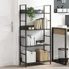 vidaXL Bibliothèque à 4 niveaux noir 60x27,6x124,5cm bois d'ingénierie