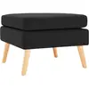 vidaXL Repose-pied Noir Tissu