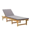 vidaXL Chaise longue pliante avec coussin Bois d'acacia solide