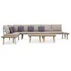 vidaXL Salon de jardin 7 places avec coussins Acacia solide Marron