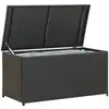 vidaXL Boîte de rangement de jardin résine tressée 100x50x50 cm noir