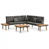 vidaXL Salon de jardin 4 pcs avec coussins Bois d'acacia solide