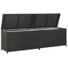 vidaXL Boîte de rangement de jardin résine tressée 200x50x60 cm noir