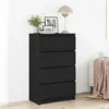 vidaXL Buffet Noir 60x35x98,5 cm Bois d'ingénierie