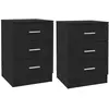 vidaXL Tables de chevet 2 pcs Noir 38 x 35 x 56 cm Aggloméré