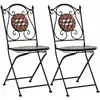 vidaXL Chaises de bistrot mosaïque 2 pcs Marron Céramique