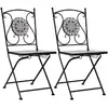 vidaXL Chaises de bistrot mosaïque 2 pcs Gris