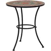 vidaXL Table de bistro mosaïque Orange/gris 60 cm Céramique