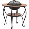 vidaXL Table de foyer mosaïque Terre cuite 68 cm Céramique