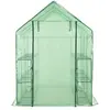 vidaXL Serre de plain-pied avec 12 étagères Acier 143x214x196 cm