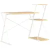 vidaXL Bureau avec étagère Blanc et chêne 116x50x93 cm