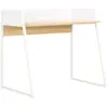 Vidaxl - Bureau Blanc et chêne 90 x 60 x 88 cm Blanc et marron