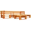 vidaXL Canapés de jardin palette 4 pcs Bois Marron miel