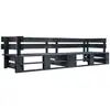 vidaXL Canapé palette à 2 places de jardin noir bois