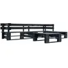 vidaXL Canapés de jardin palette 4 pcs Noir Bois