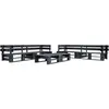 vidaXL Canapés de jardin palette 6 pcs noir bois