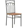 vidaXL Chaises à manger lot de 4 marron MDF
