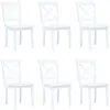 vidaXL Chaises à manger lot de 6 blanc bois d'hévéa massif
