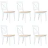 vidaXL Chaises à manger lot de 6 blanc et bois clair bois hévéa massif