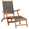vidaXL Chaise longue d'extérieur Bois d'acacia massif et textilene