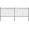 vidaXL Clôture de jardin avec dessus en cerceau Acier 3,4 x 1,2 m Noir