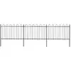 vidaXL Clôture de jardin avec dessus en cerceau Acier 5,1 x 1,2 m Noir