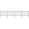vidaXL Clôture de jardin avec dessus en cerceau Acier 6,8 x 1,2 m Noir